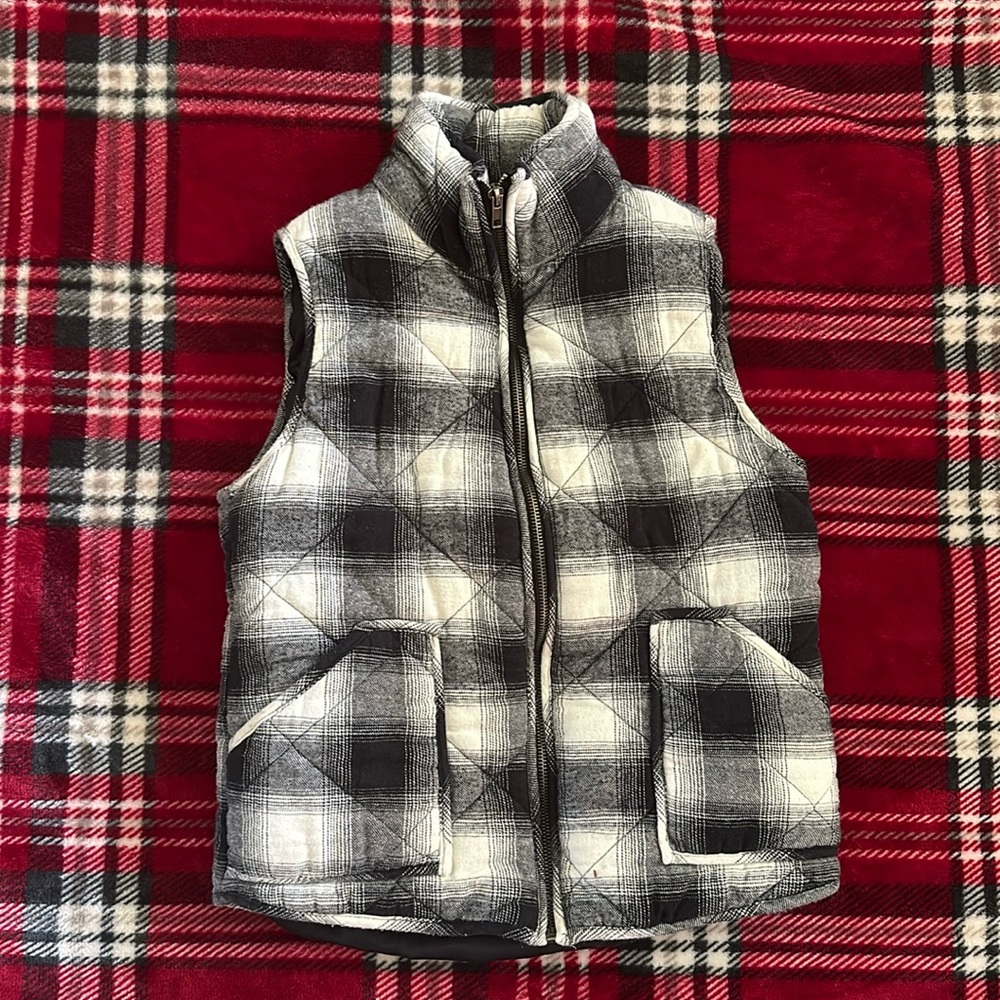 Filly Flair Black and White Plaid Padded Vest